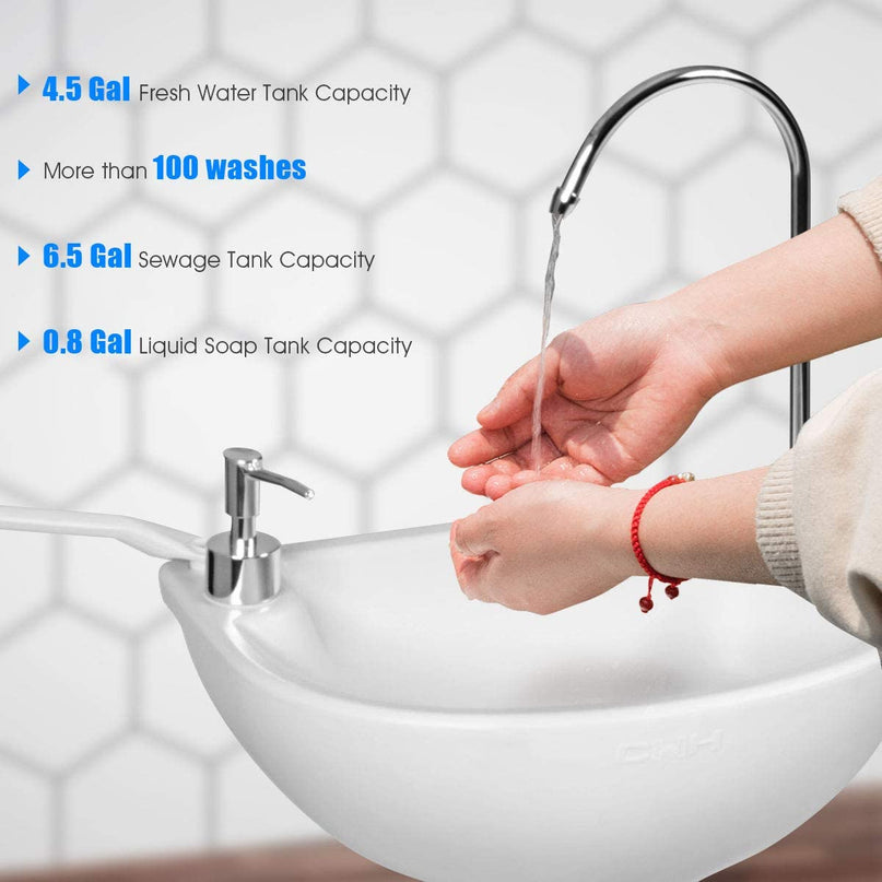 Hand Washing Station Portable Hand Sink W/Wheels