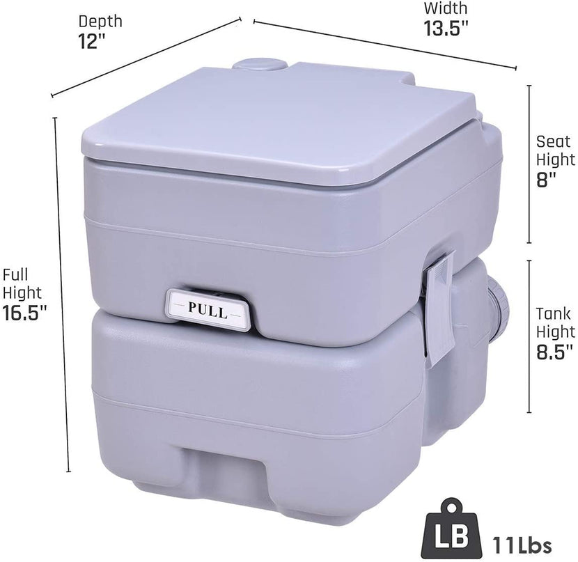 Giantex Portable Toilet 5 Gallon with Waste Tank, Built-in Rotating Spout