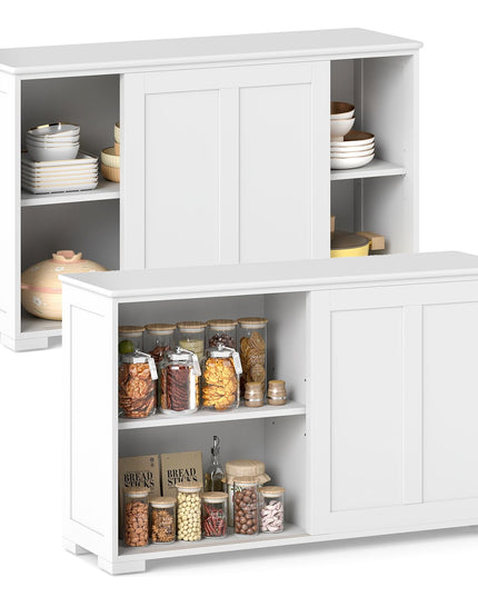 Meuble de rangement Giantex avec buffet, meuble à vin de bar à café, bahut de ferme avec porte coulissante