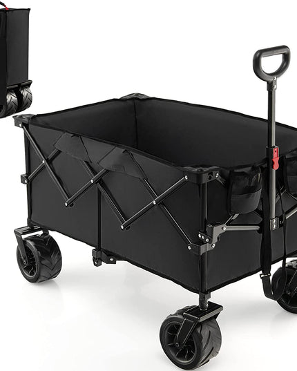 Giantex Folding Wagon Cart, Collapsible Beach Wagon with All Terrain Universal Wheels