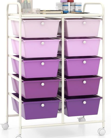 Giantex 10 Drawers Rolling Cart, Classroom Organizers
