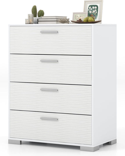 Giantex Storage Cabinet with 4 Drawers, Metal Legs & Handles, Anti-Toppling Devices, Tall Cabinet