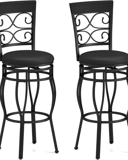 Giantex Bar Stools Set of 2, 360 Degree Swivel, 30" Counter Height Bar Stools
