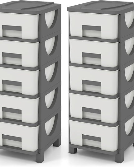 Giantex 5-Drawer/4-Drawer Plastic Storage Organizer with Drawers (1/2)