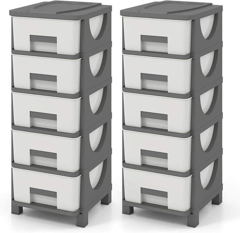 Giantex 5-Drawer/4-Drawer Plastic Storage Organizer with Drawers (1/2)