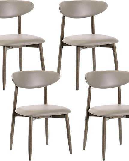 Giantex Wooden Dining Chairs Set of 2/4 with Faux Leather Covered Seat