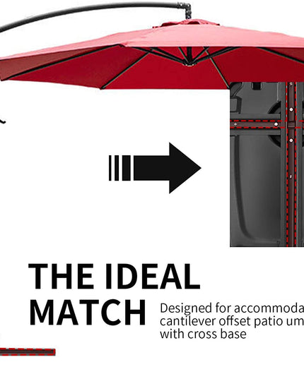 60L Universal Offset Umbrella Base Plastic Weighted Stand - Giantexus