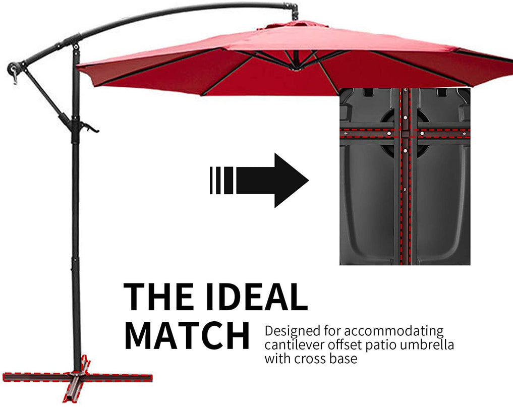 60L Universal Offset Umbrella Base Plastic Weighted Stand - Giantexus