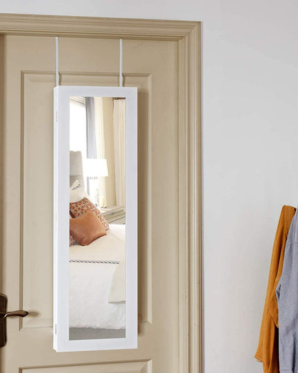 Giantex | 12 LEDs Wall Mounted Jewelry Armoire Cabinet with Mirror