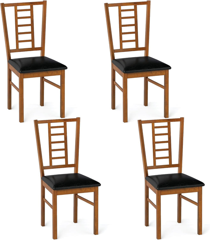 Giantex Wooden Dining Chairs Set of 2/4 w/Hollowed Backrest