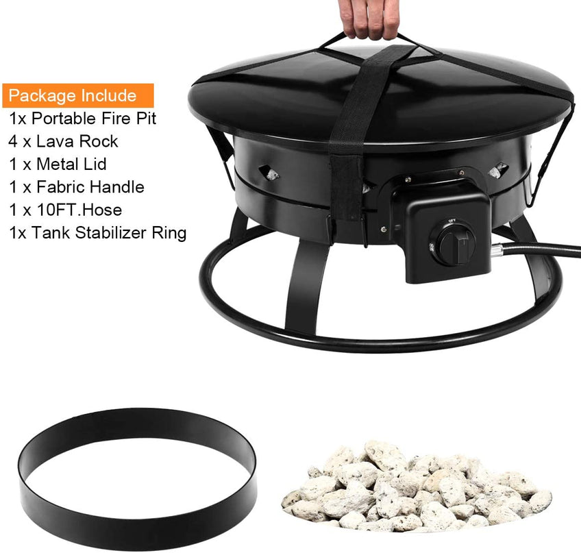 Firebowl Outdoor Portable Propane Gas Fire Pit