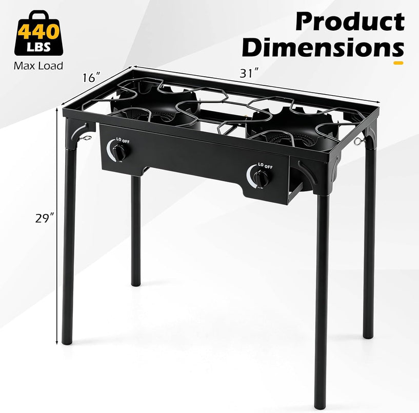 Giantex 3 Burner Propane Burner, 240,000 BTU High Pressure Gas Stove