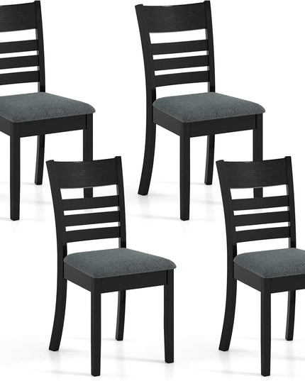 Giantex Wooden Upholstered Kitchen Chair w/Rubber Wood Frame (2/4)