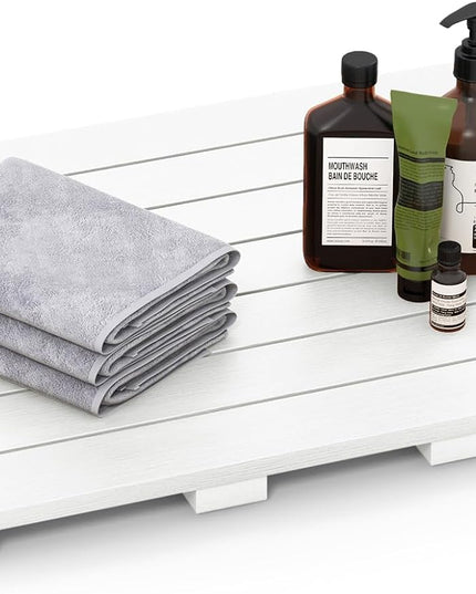 Giantex Waterproof Bath Mat, Shower Mat for Bathroom Inside, Outdoor HIPS Floor Mat with Non Foot Pads