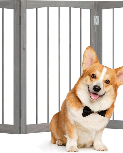 Giantex 63" W x 30" H Foldable 3-Panel Freestanding Dog Gate for Small Medium Dogs