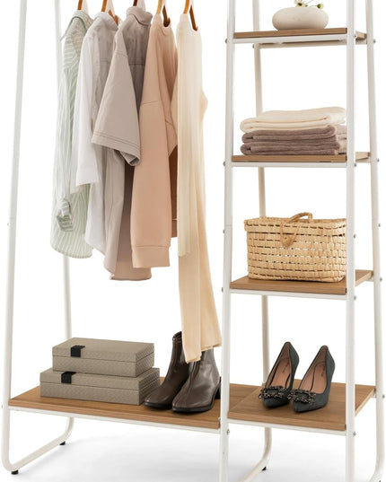 Giantex Clothes Rack with Shelves, Industrial Garment Rack with 5-Tier Shelves