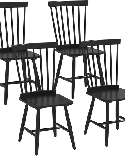 Giantex Windsor Dining Chairs Set of 2/4 Black, w/Wide Seat & Spindle Back, Max Load 400 Lbs