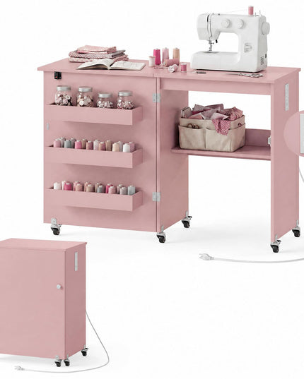 Table à couture pliante Giantex avec station de recharge