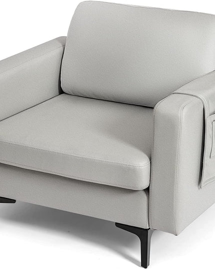 Giantex Modern Accent Chair w/Comfy Thick Cushion, Magazine Pockets
