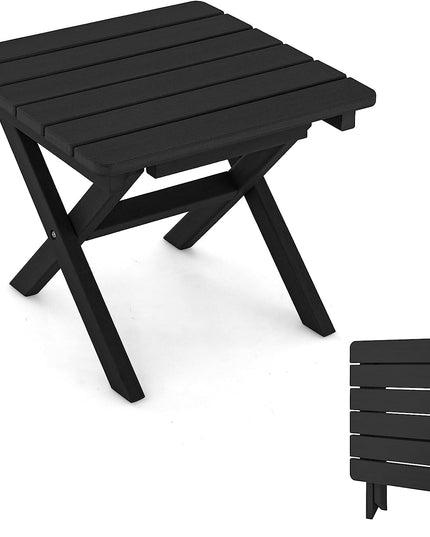 Giantex Outdoor Folding Side Table - Foldable Weather-Resistant HDPE Adirondack Table