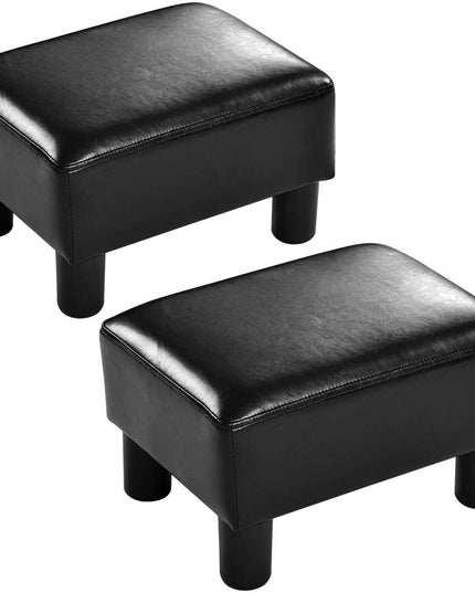 Giantex 16" Small Footstool PU Leather Ottoman Footrest Modern