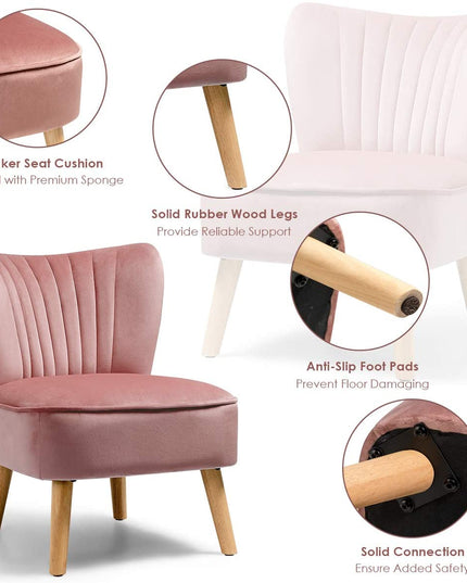 Velvet Accent Chair, Upholstered Modern Sofa Chair - Giantexus