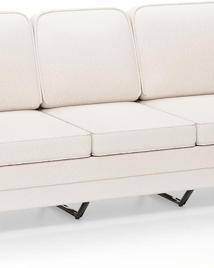 Giantex 3 Seater Couch - 79” Mid Century Modern Upholstered Sofa with Armrests, Sturdy Legs