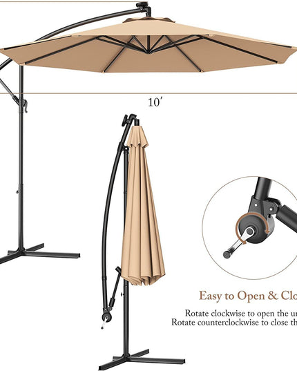 10ft Offset Patio Umbrella Cantilever Umbrella - Giantexus