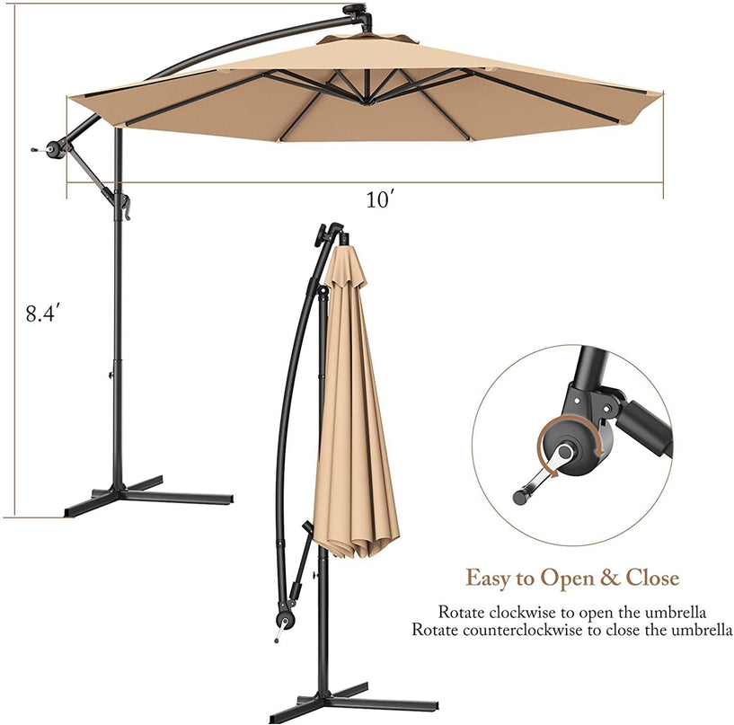 10ft Offset Patio Umbrella Cantilever Umbrella - Giantexus