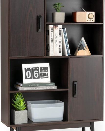 Giantex Storage Cabinet with Legs 4-Tier Bookshelf for Books & Photos