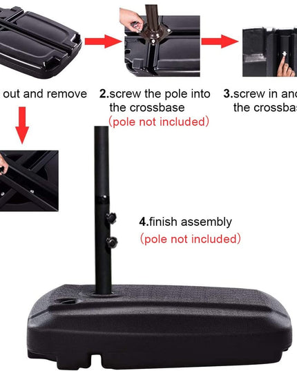 60L Universal Offset Umbrella Base Plastic Weighted Stand - Giantexus