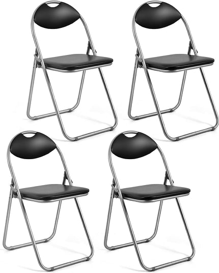 6 PCS Folding Chairs Set with Padded Seats and Carrying Handle