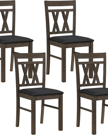 Giantex Linen Style Upholstered Kitchen Chairs with Dual X-Shaped Back (2/4)