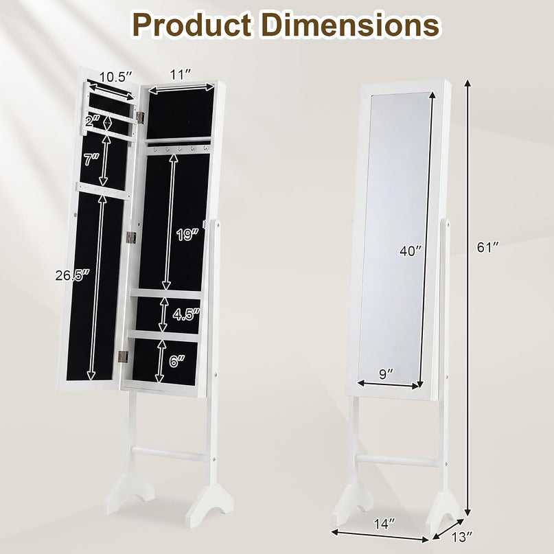 Giantex Jewelry Armoire with Full Length Mirror