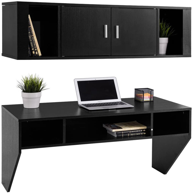 Bureau d'ordinateur mural flottant