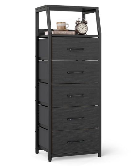 GIANTEX Tall Dresser with 4/5 Fabric Drawers & Metal Frame for Living Room (1/2)