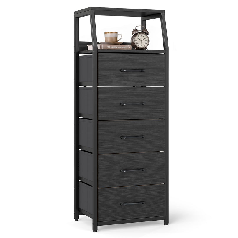 GIANTEX Tall Dresser with 4/5 Fabric Drawers & Metal Frame for Living Room (1/2)