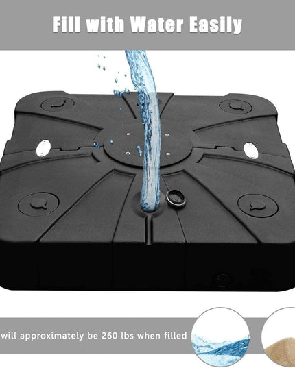 260lbs Offset Patio Umbrella Base with Wheels - Giantexus
