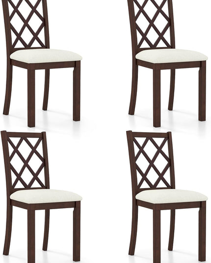 Giantex Wood Dining Chairs Set of 2, Farmhouse Kitchen Chair with Rubber Wood Legs, Max Load 400 Lbs