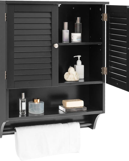 Giantex Bathroom Cabinet Wall Mounted - Hanging Medicine Cabinet with 2 Louvered Doors