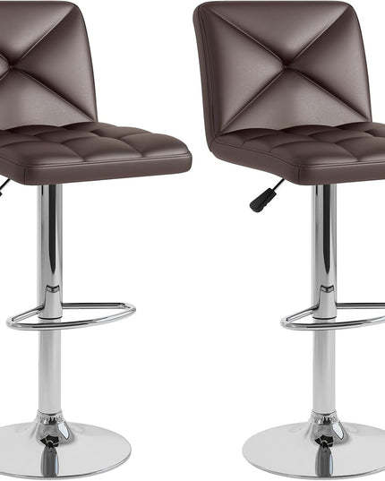 Giantex Bar Stools Set of 2/4, Modern PU Leather Swivel Counter Height Bar Stools with Back