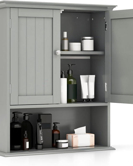 Giantex Wall Mounted Medicine Cabinets - Above Toilet Bathroom Cabinet with Adjustable Shelf