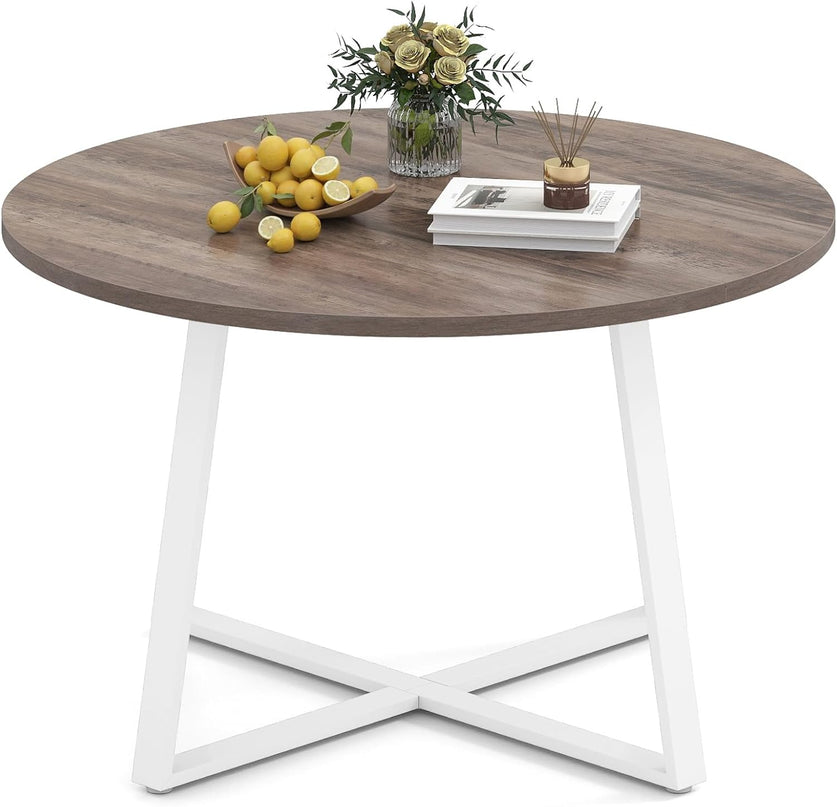 Table de salle à manger ronde Giantex de 47 pouces avec pied central en métal