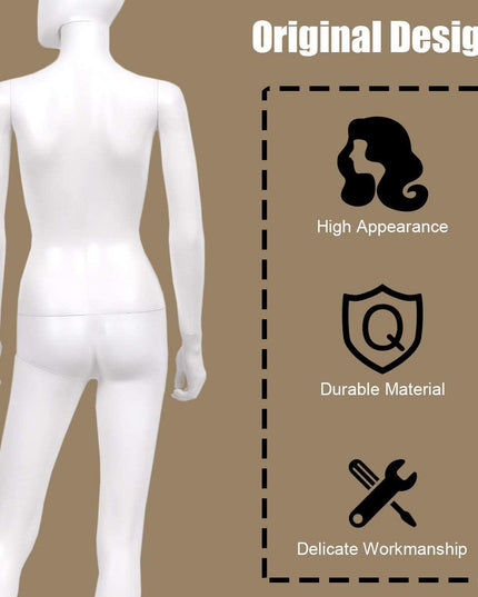 5.8 FT Female Mannequin Adjustable Detachable Manikin - Giantexus