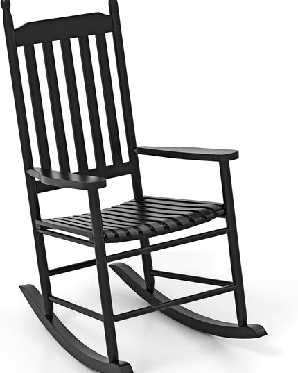 Giantex Outdoor Rocking Chair Set, All Weather Patio Rocker w/Solid Rocking Base & High-Back