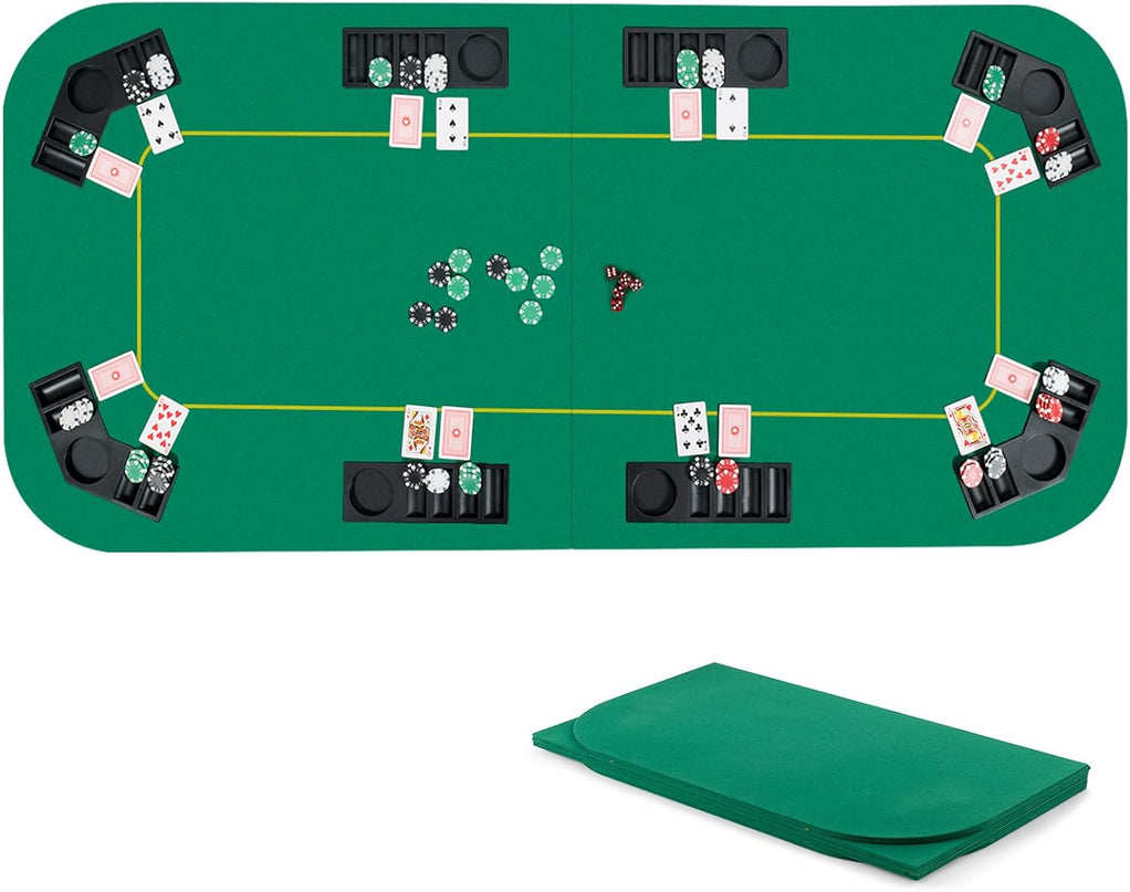 Giantex 79 x 36 Inch Poker Table Top | Foldable 8 Player Texas Holdem Poker Table Topper w/Carry Bag
