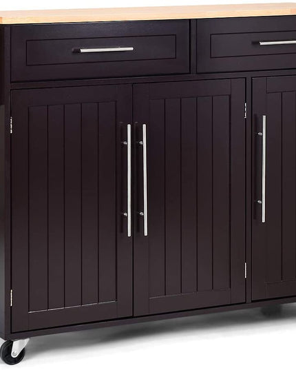 Giantex Kitchen Island Cart , 2 Drawers, 3 Door Cabinet