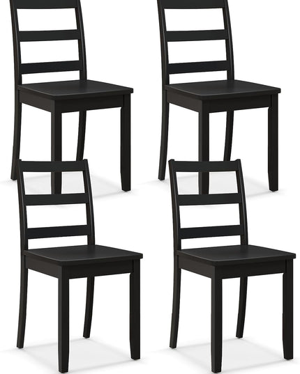 Wood Dining Chairs, Black- Giantex