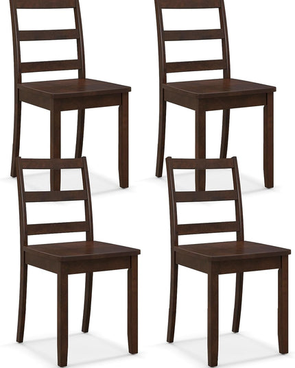Wood Dining Chairs, Brown- Giantex