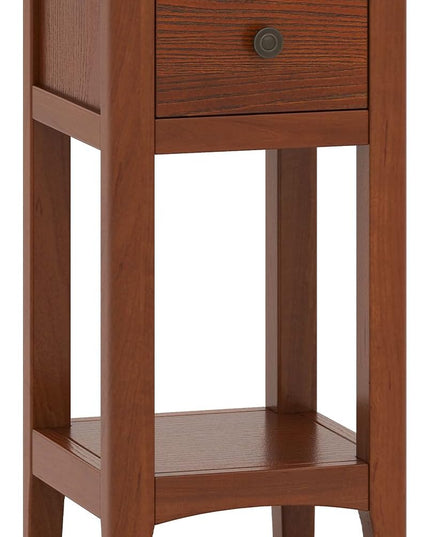 Giantex 23.5" H Side Table w/Open Storage Shelf & Solid Wood Frame No Assembly Needed